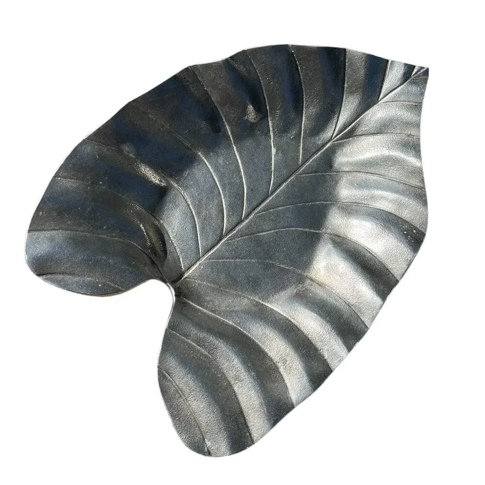 Pottery Barn Large Metal Leaf Console Bowl Dish